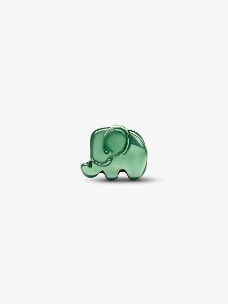 Mini Stříbrný Zelený Přívěsek slona | Pandora