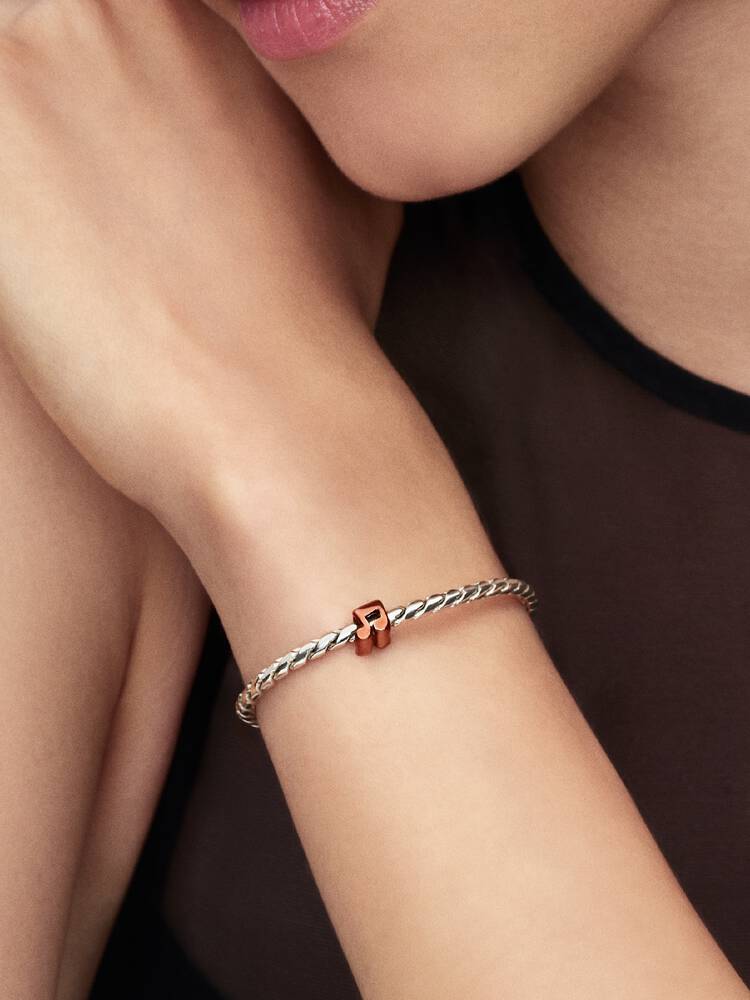Mini Musical Note Charm Oranžová Stříbrná | Pandora
