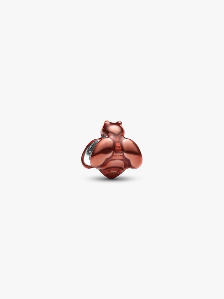 Mini Charm Abeille Orange Argent
