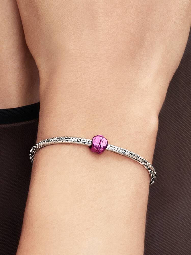 Mini ciondolo coccinella rosa argento | Pandora