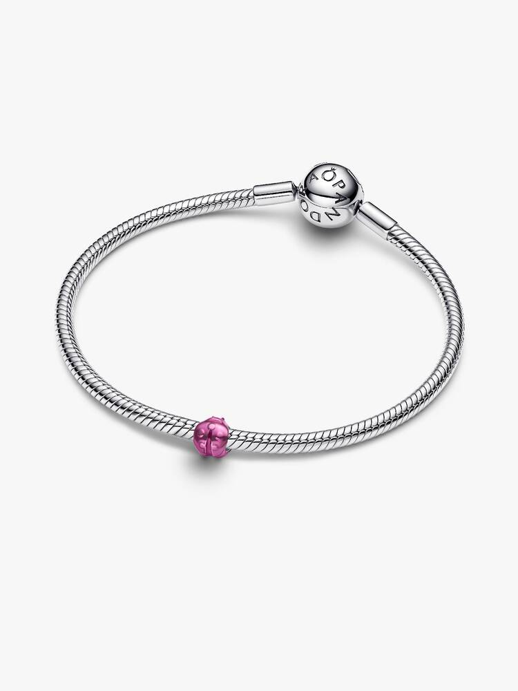 Mini ciondolo coccinella rosa argento | Pandora