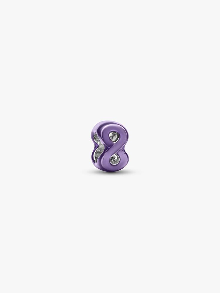 Mini Charm Symbole de l’Infini Violet Argent