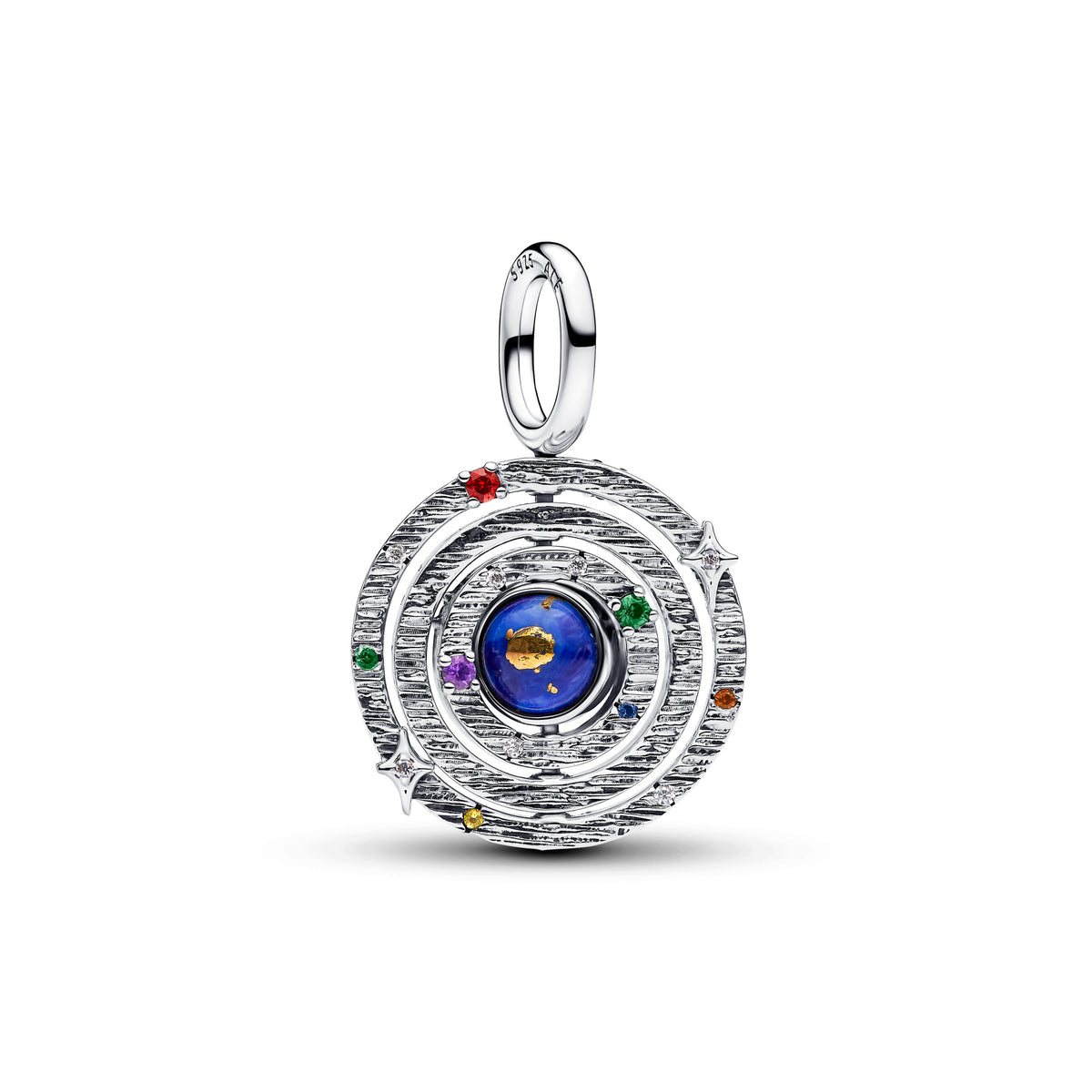 Charm Pendentif Sphère Armillaire Rotative Argent