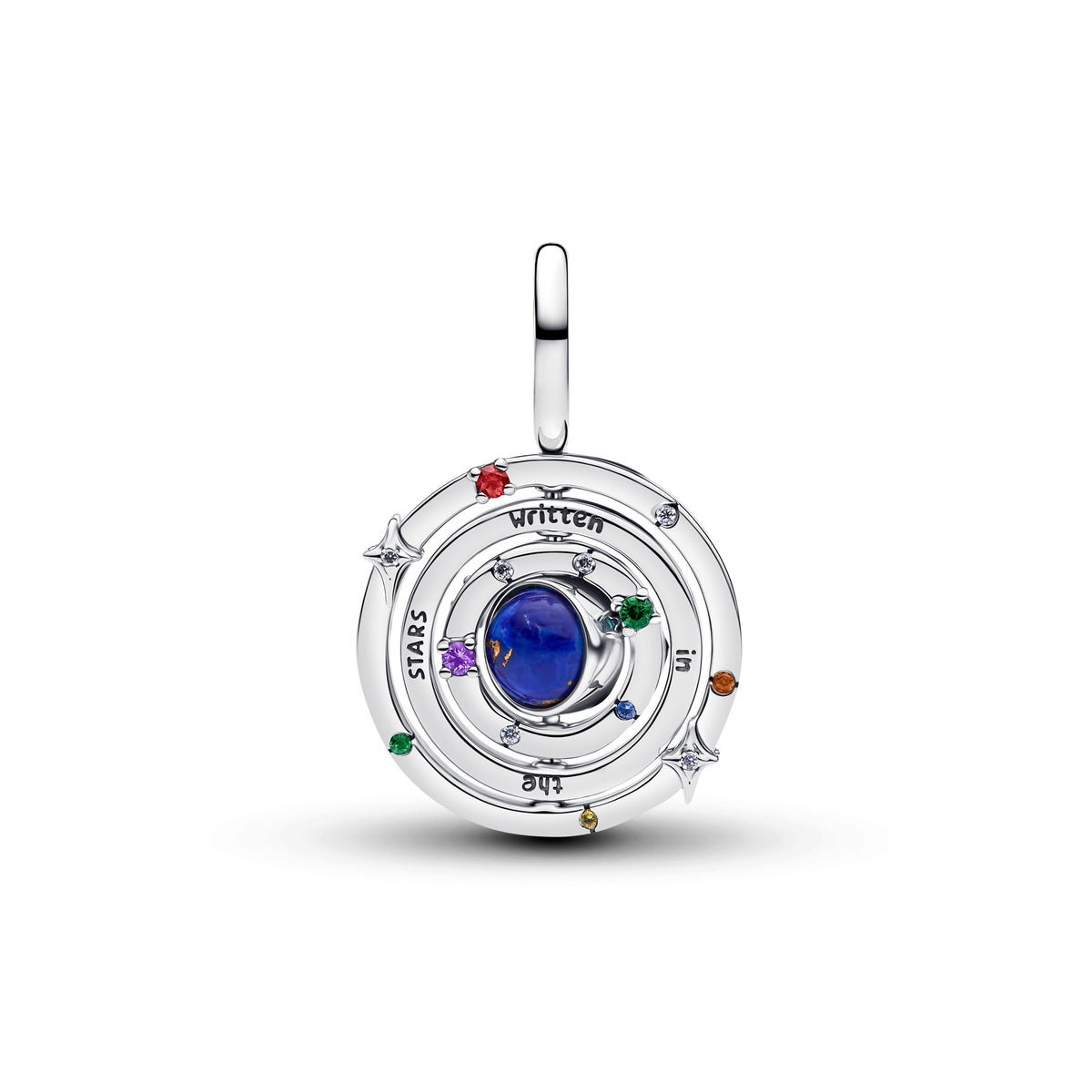 Charm Pendentif Sphère Armillaire Rotative Argent – vue 2