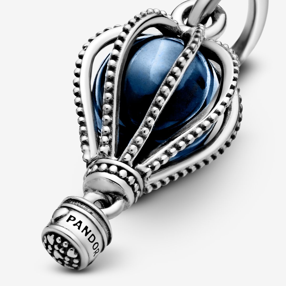 Voyage - Blue hot air balloon - Silver - Charms - Pandora