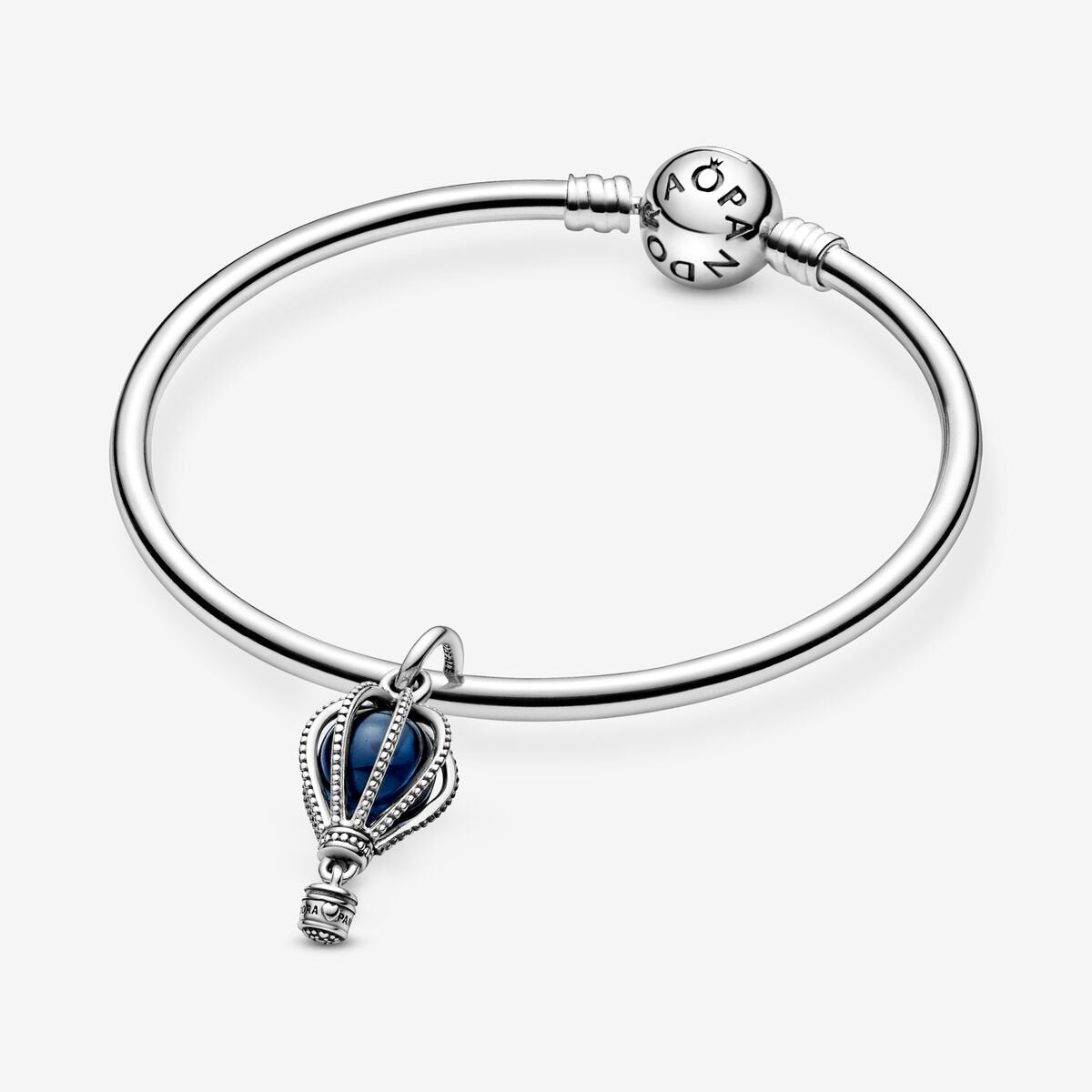 Voyage - Blue hot air balloon - Silver - Charms - Pandora