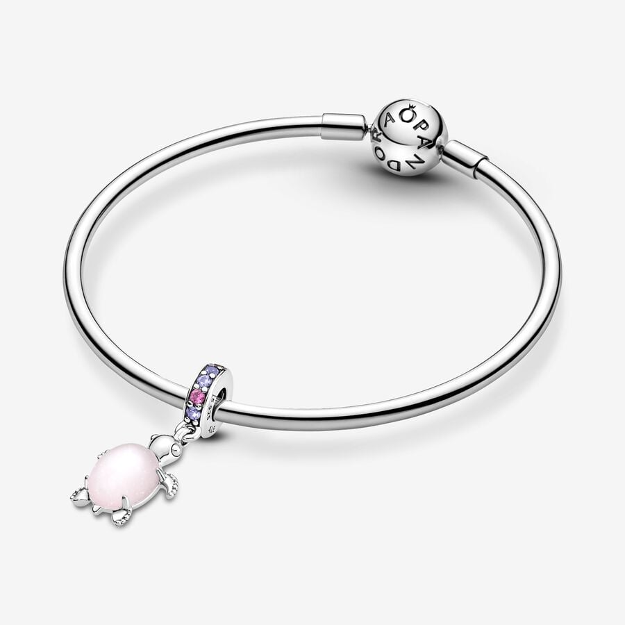 Animals - Pink Turtle - Silver - Charms - Pandora