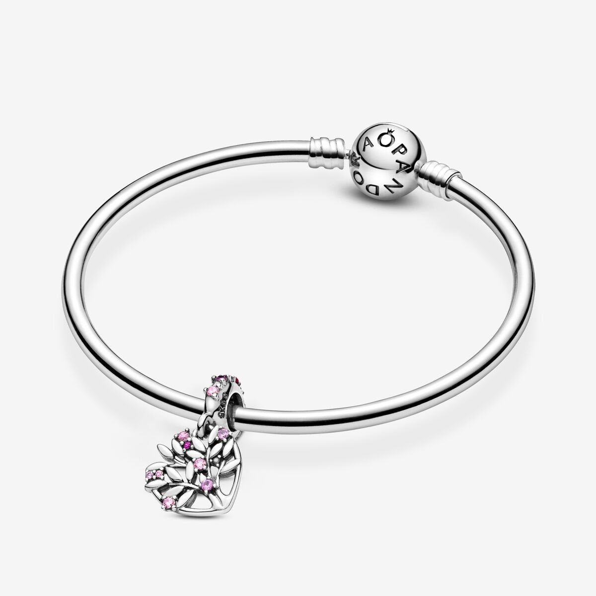 Tree of Life & Pink Heart - Silver - Charms - Pandora