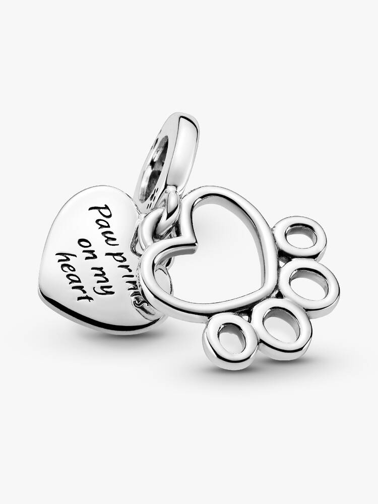 Pandora Charm - Přívěsek s potiskem srdce a tlapky | 799360C00