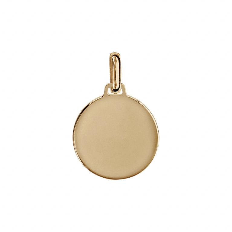 Pendentif rond lisse en vermeil élégant et poli