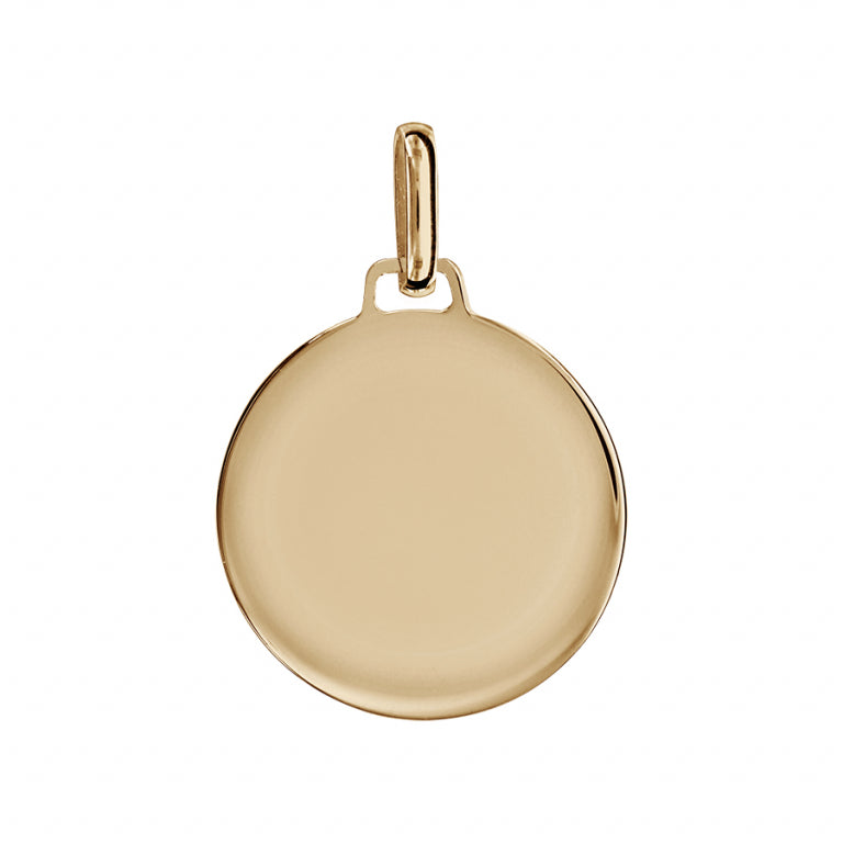 Pendentif à graver rond lisse en vermeil