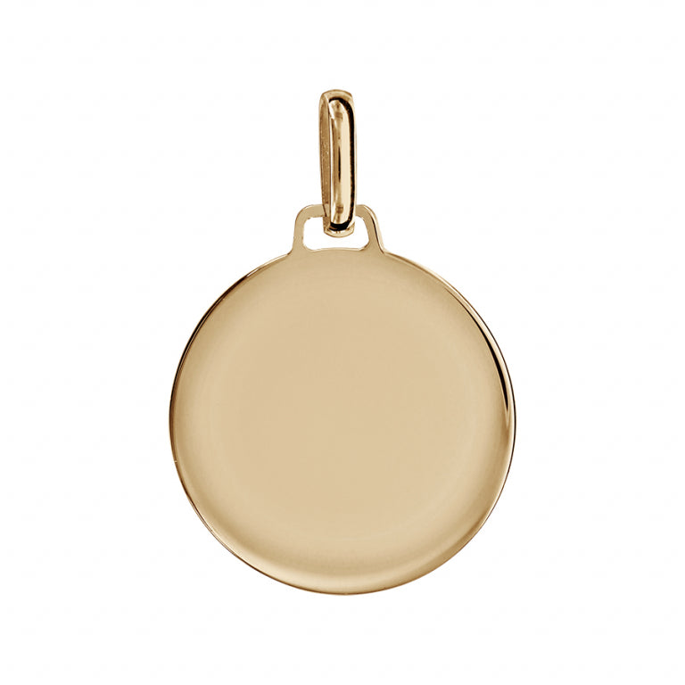 Pendentif rond lisse en vermeil avec finition polie