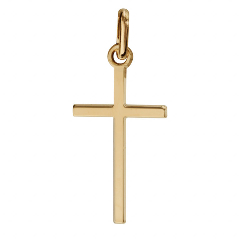 Pendentif croix fine grand modèle en vermeil polie