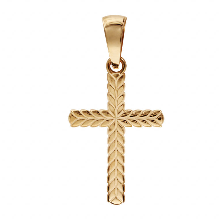 Pendentif mode croix tressée en vermeil doré