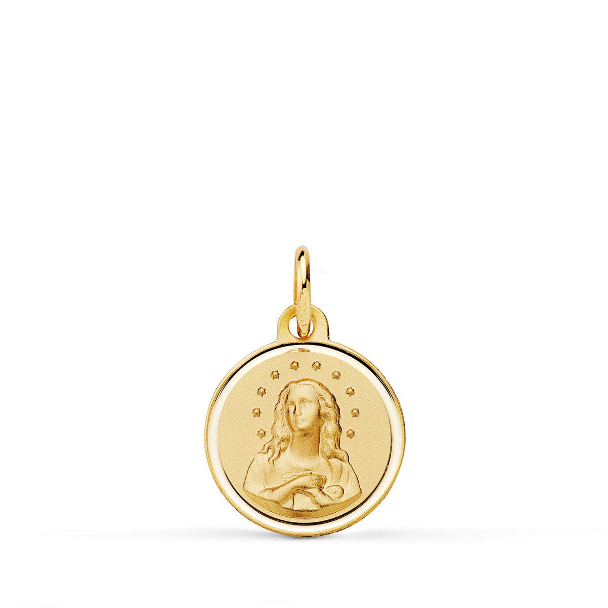 Médaille Vierge Immaculée lunette Or jaune 18 carats – 14 mm