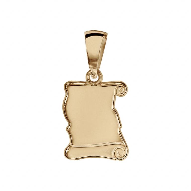 Pendentif parchemin en vermeil polie