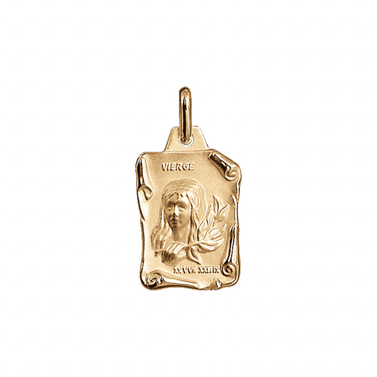 Pendentif mode parchemin vierge en vermeil finition brillante et sable