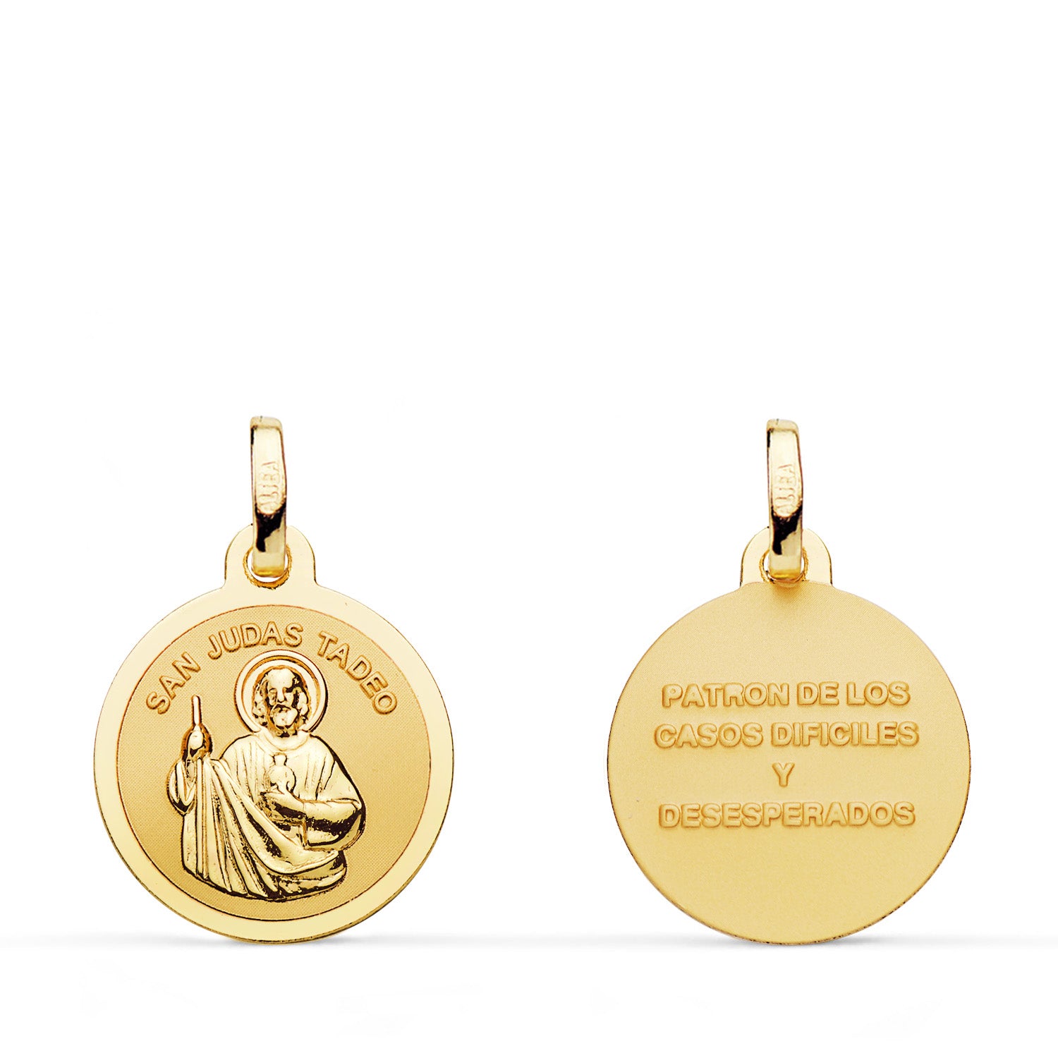 9K Yellow Gold Saint Jude Thaddaeus Medal in Polished 16 mm