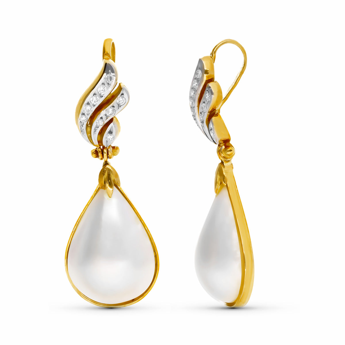 Pendentif Or Jaune 18K Perle du Japon et Zircone