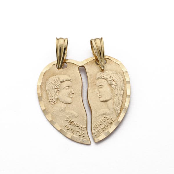 Pendentif Couple Coeur Or Jaune 18K 20X20 mm