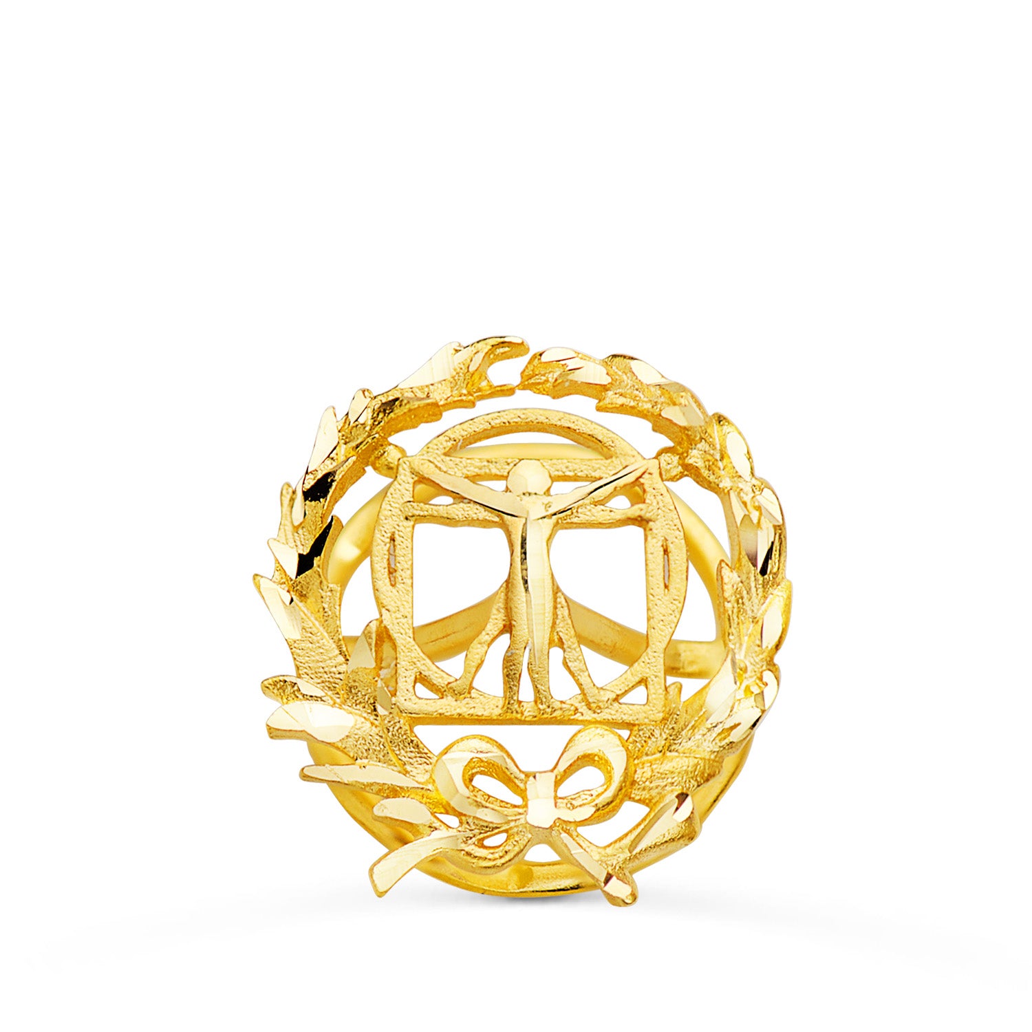 Badge Beaux Art Or Jaune 18K 15 X 14 mm