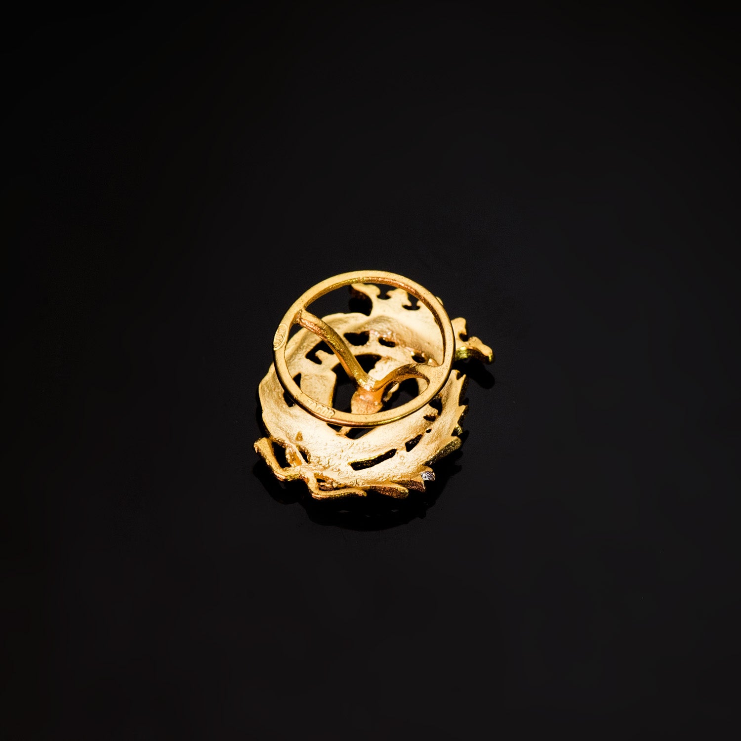 18K gult gull-emblem Politisk og økonomisk vitenskap 18 X 14 mm