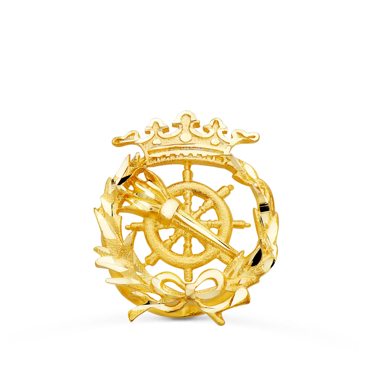 18K gult gull-emblem Statsvitenskap 17 X 14 mm