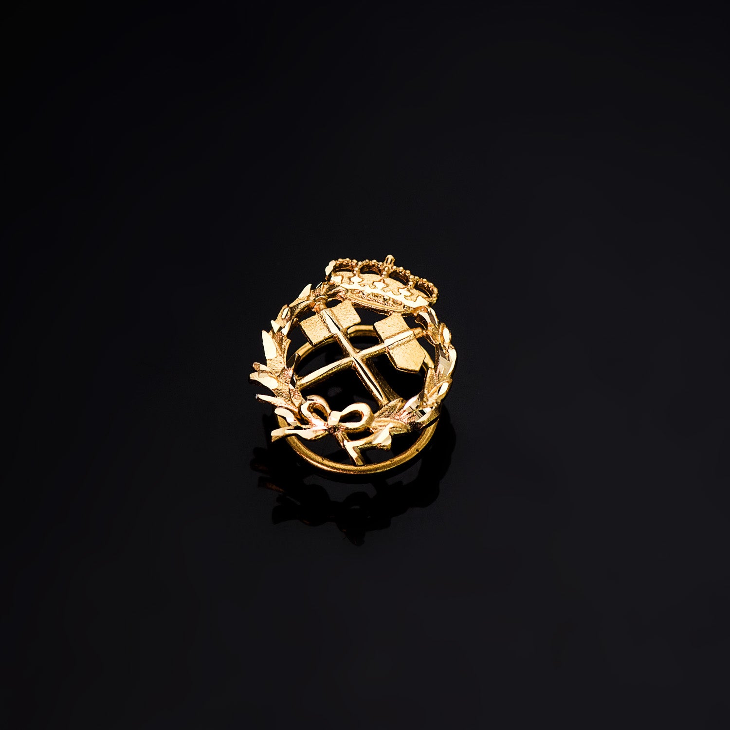 Mining Engineer Badge 18K Yellow Gold 17 X 14 mm