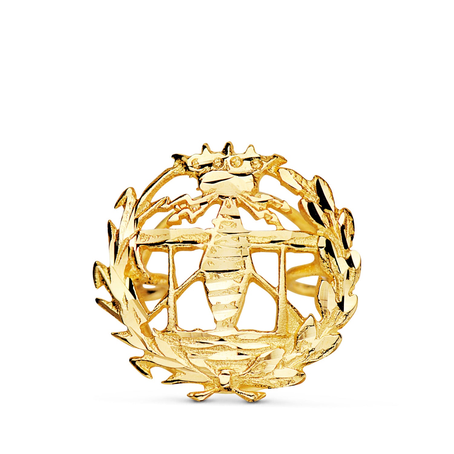 Badge Dingénieur en Télécommunications Or Jaune 18K 16 X 15 mm