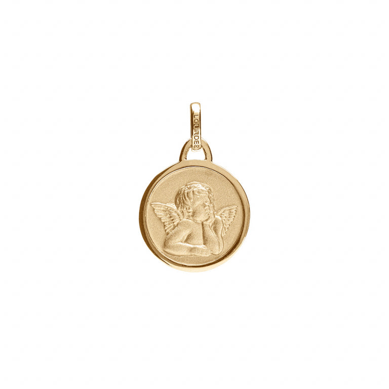 Médaille ange ronde en vermeil