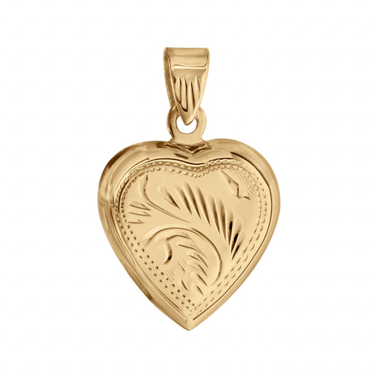 Pendentif coeur motif recto verso en vermeil
