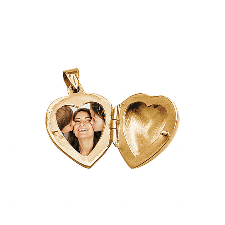 Pendentif coeur motif recto verso en vermeil