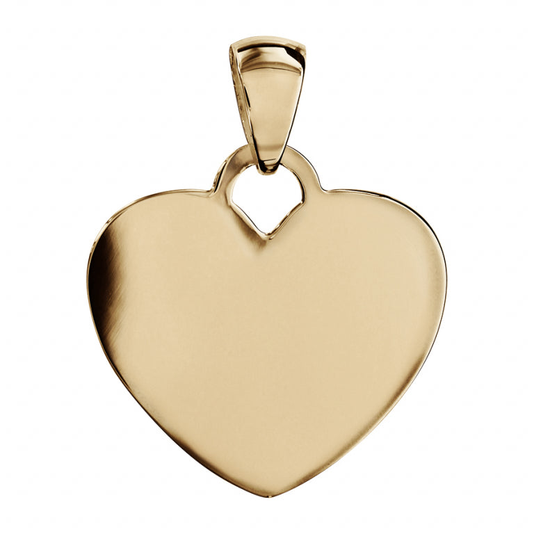 Pendentif cœur lisse en vermeil