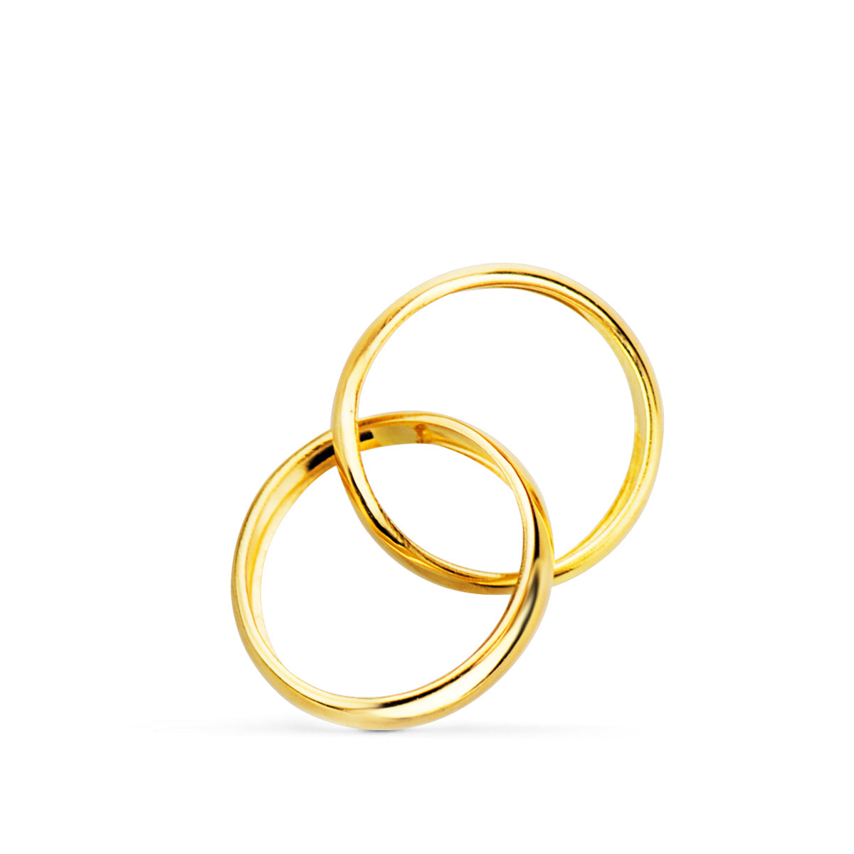 Pendentif Or Jaune 18K Deux Alliances Diamètre 9 mm
