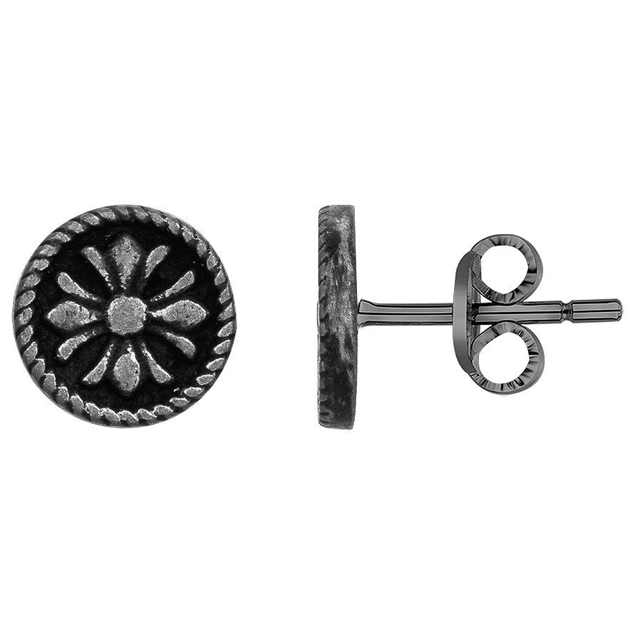 PHEBUS Çiçek Küpe Erkek 316L Çelik 87-0036