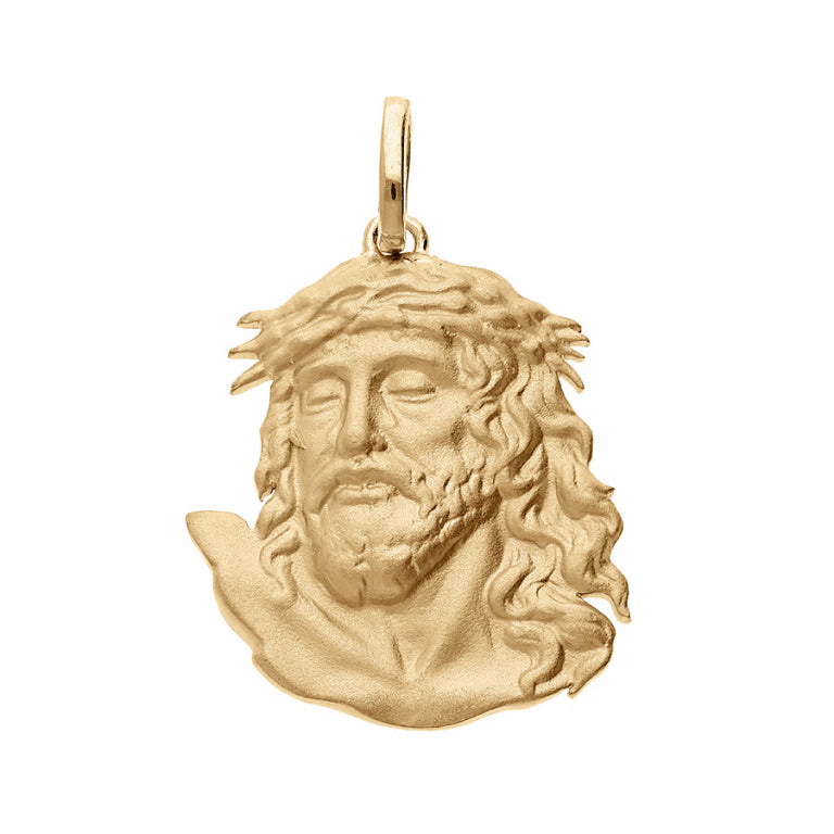 Pendentif mode Christ en vermeil détail visage