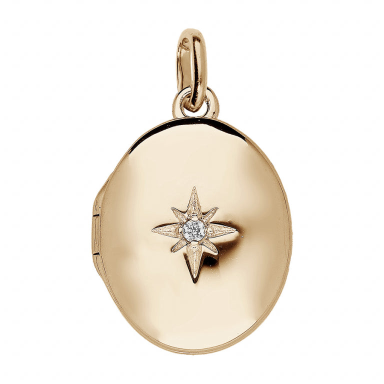 Pendentif mode étoile en vermeil avec oxydes blancs
