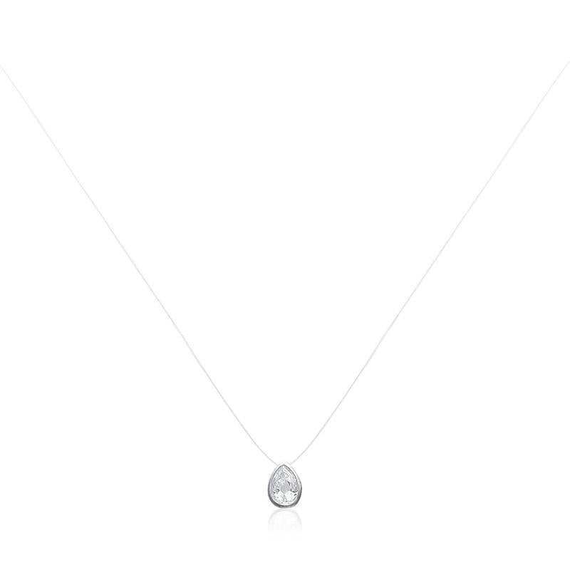 Nylon Thread - Drop - Silver - Necklace