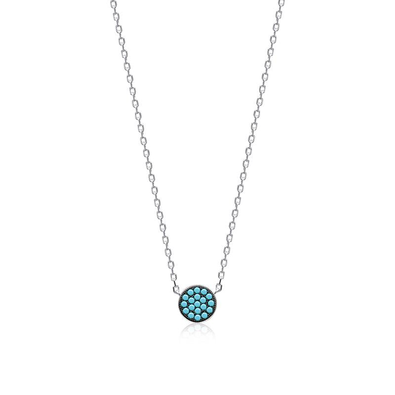 Blue Medallion - Necklace - Silver