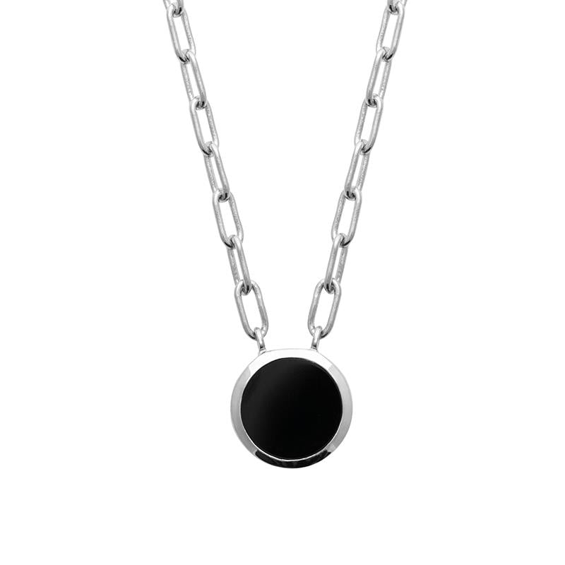 Pendant - Black Agate - Necklace - Silver