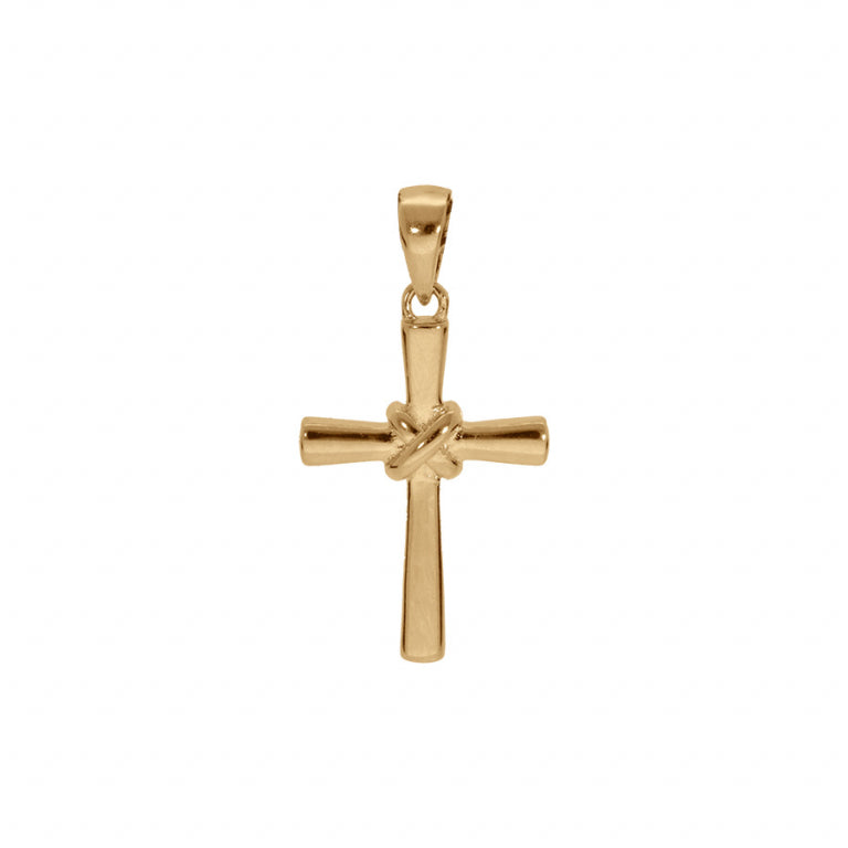 Pendentif mode croix en vermeil avec finition polie
