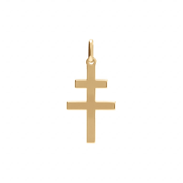 Pendentif mode croix de Lorraine en vermeil élégant