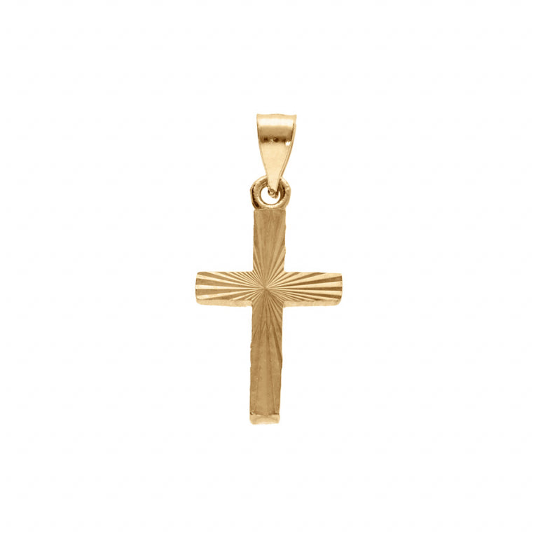 Pendentif croix diamantée en vermeil vue de face