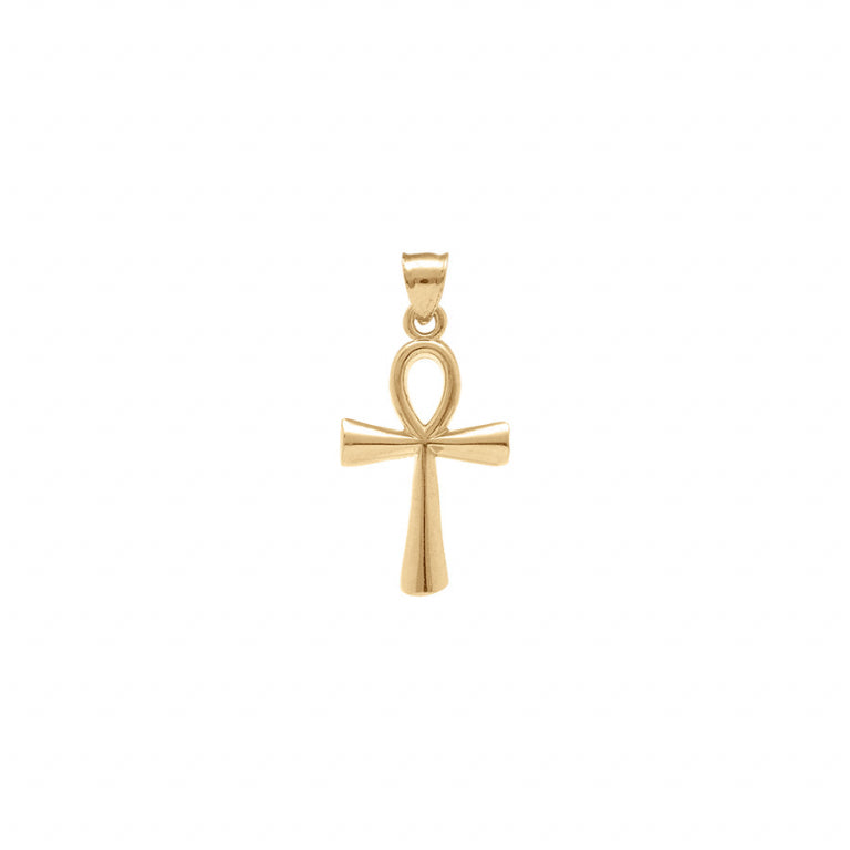 Pendentif croix de vie égyptienne lisse en vermeil