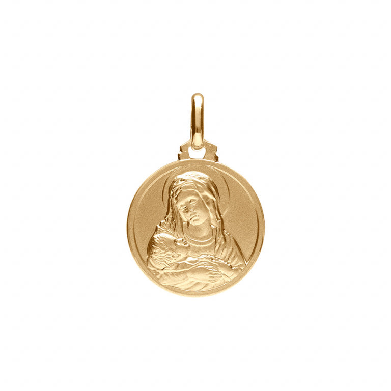 Pendentif Vierge et l'Enfant en vermeil délicatement travaillé