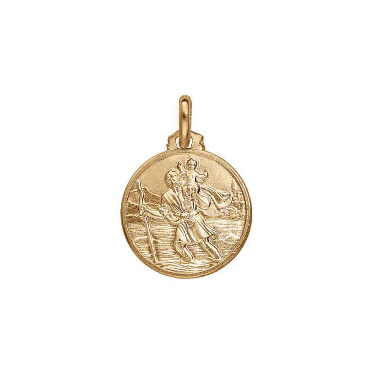 Pendentif médaille Saint Christophe en vermeil vue de face