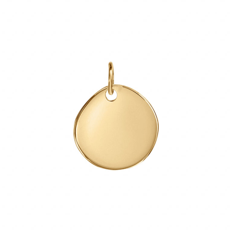Pendentif à graver galet en vermeil surface polie