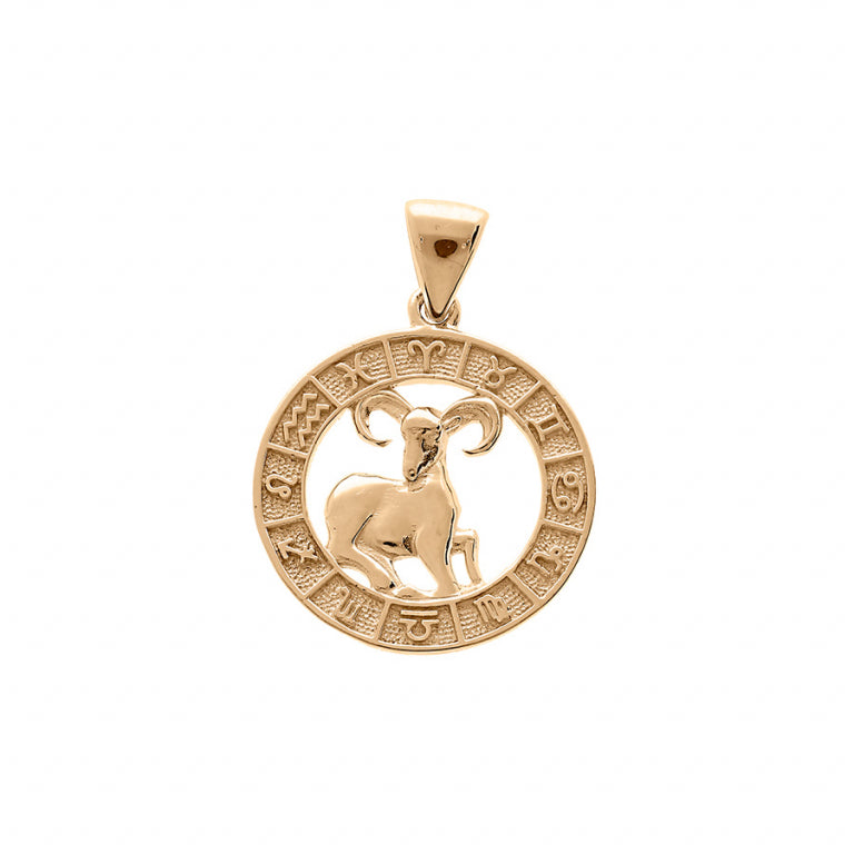 Pendentif mode zodiaque Bélier en vermeil