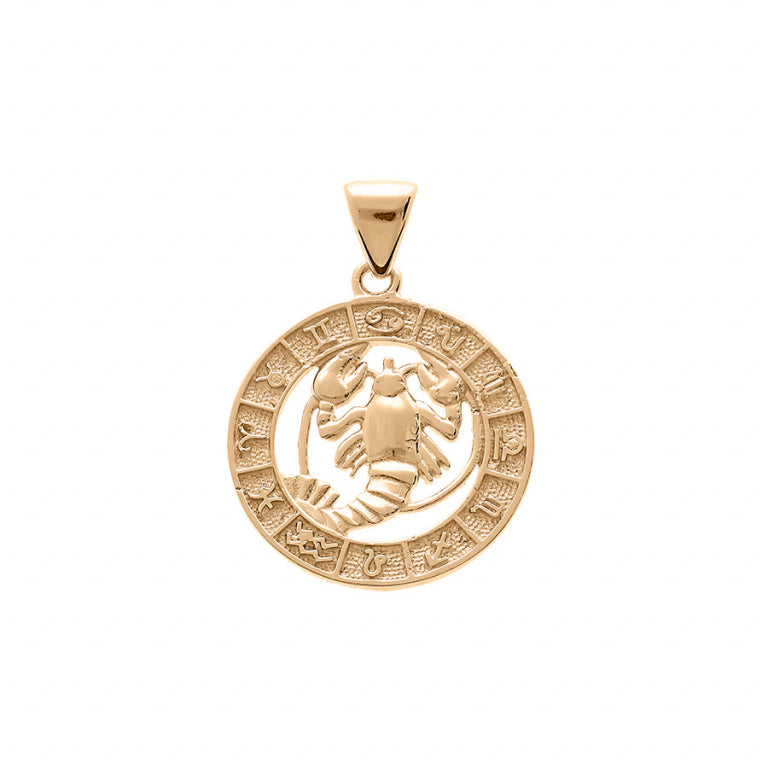 Pendentif mode zodiaque Cancer en vermeil polie
