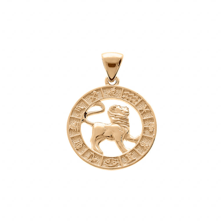 Pendentif mode zodiaque Lion en vermeil